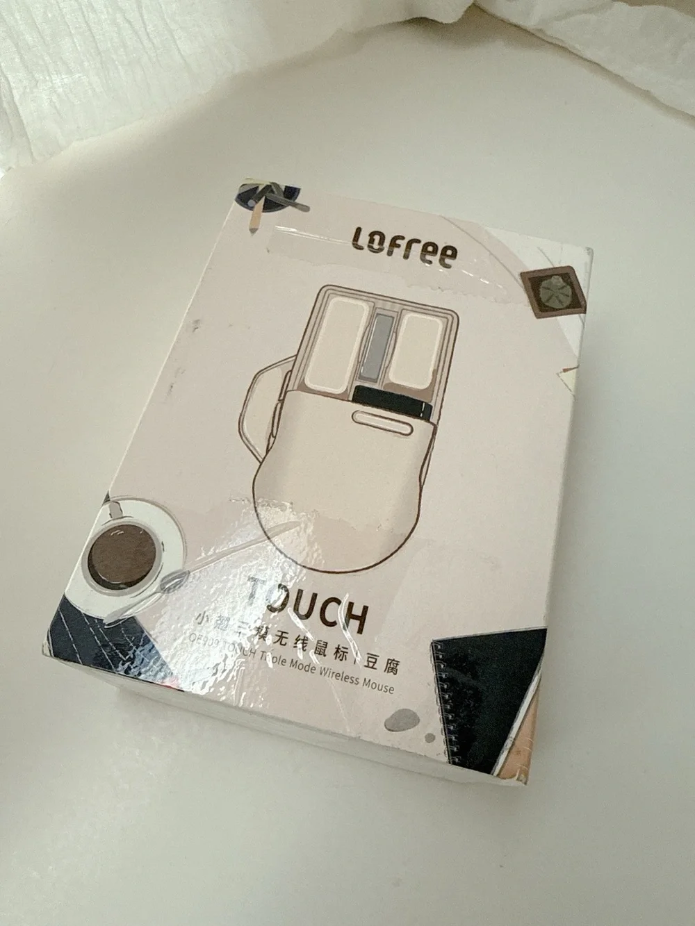 LOFREE Touch Wireless Mouse – OLED Display, Bluetooth/2.4G/USB-C, 4000 DPI, New